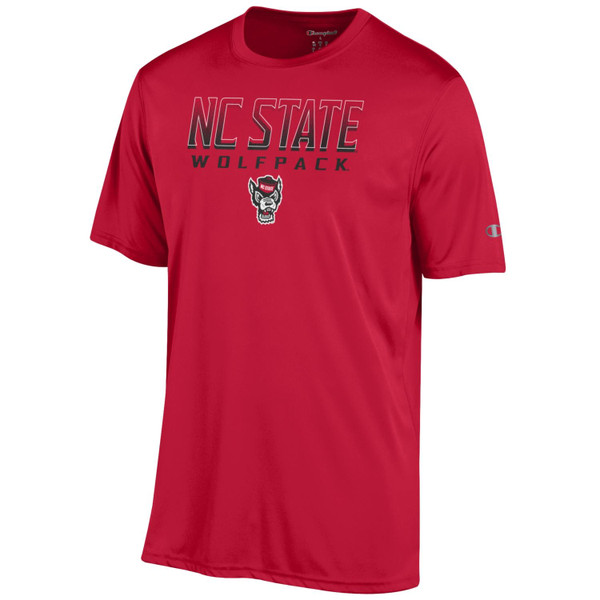 Red Short Sleeve Poly Tee - NC Stat